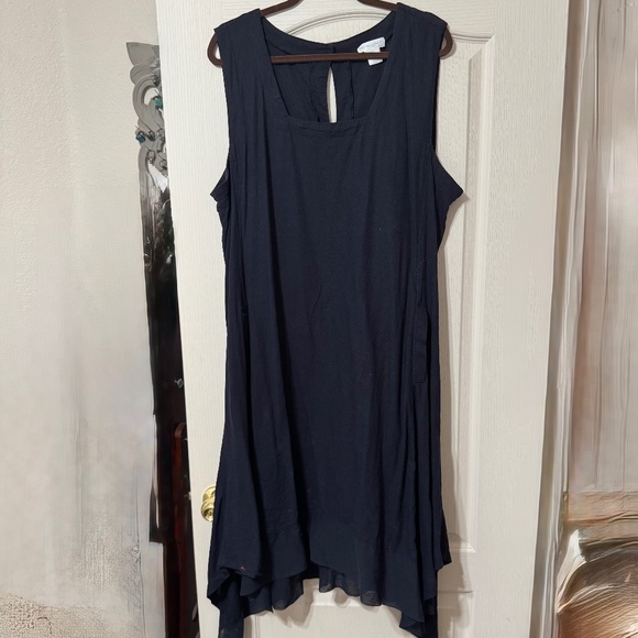 Navy Cynthia Rowley Linen Dress - Picture 1 of 3
